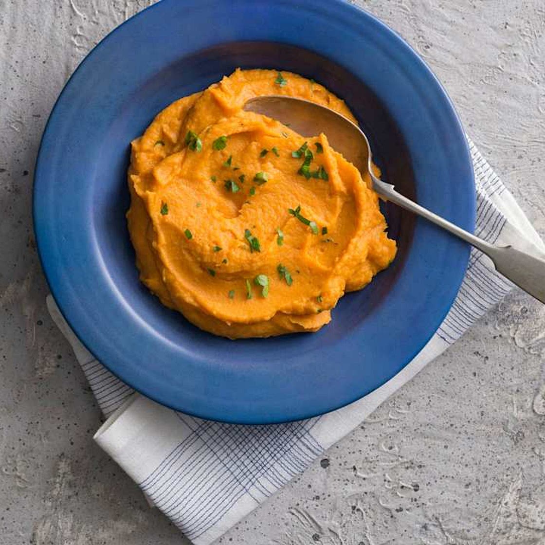 Silky sweet potato mash (Skinnymixers)