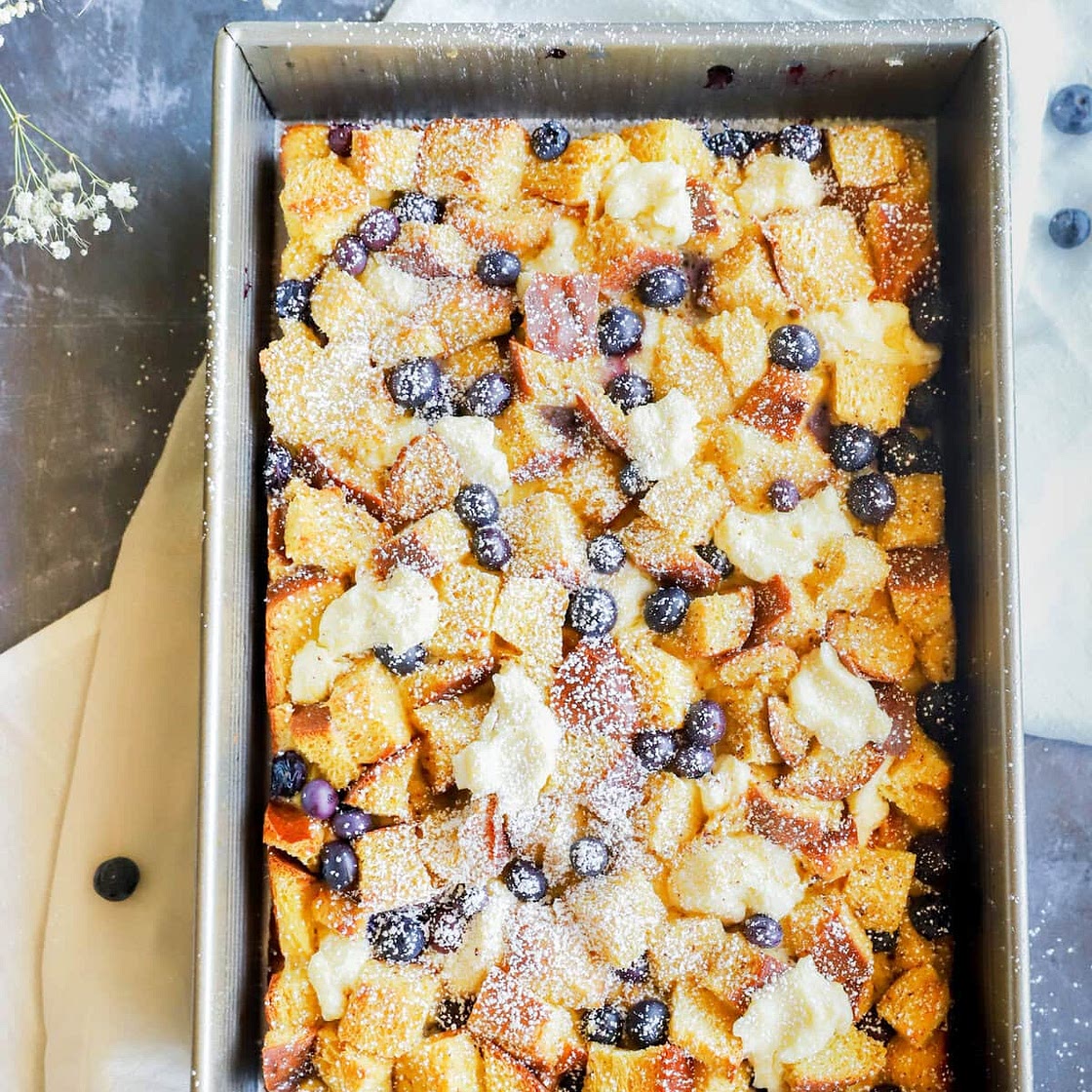 Blueberry Cream Cheese French Toast Casserole