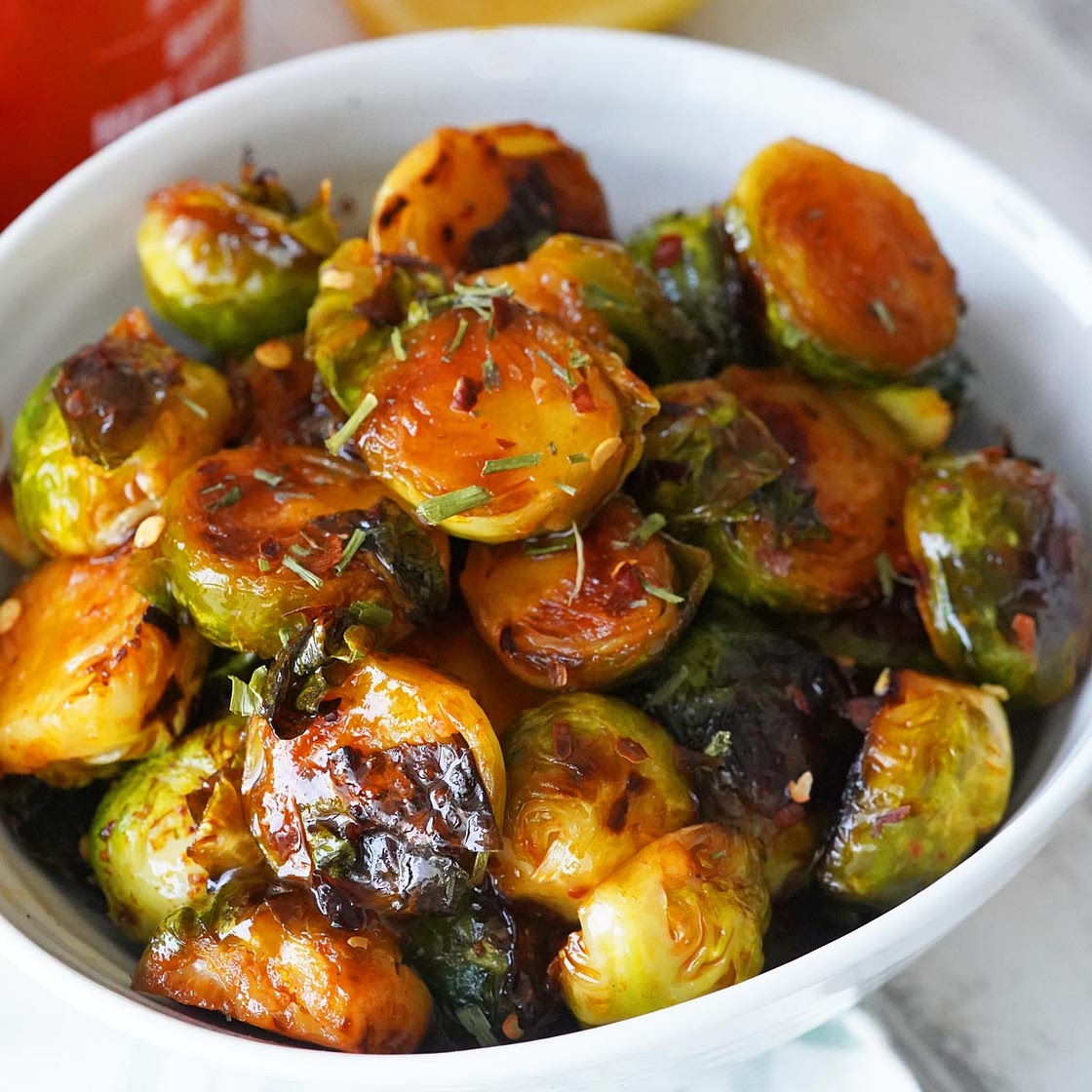 Honey Sriracha Brussels Sprouts