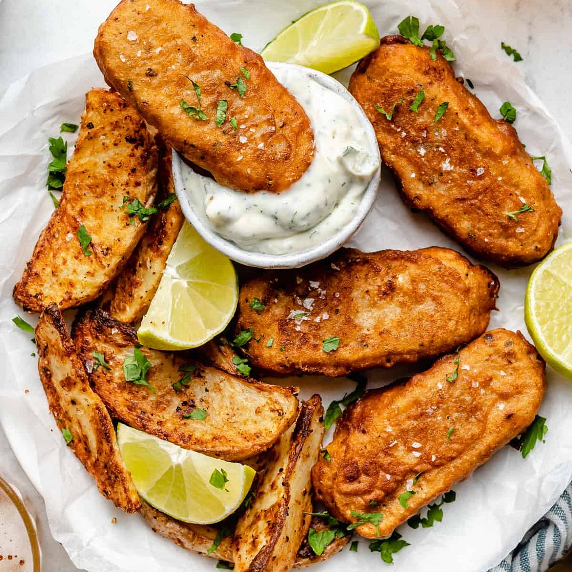 Vegan Fish Sticks (with Vegan Tartar Sauce)
