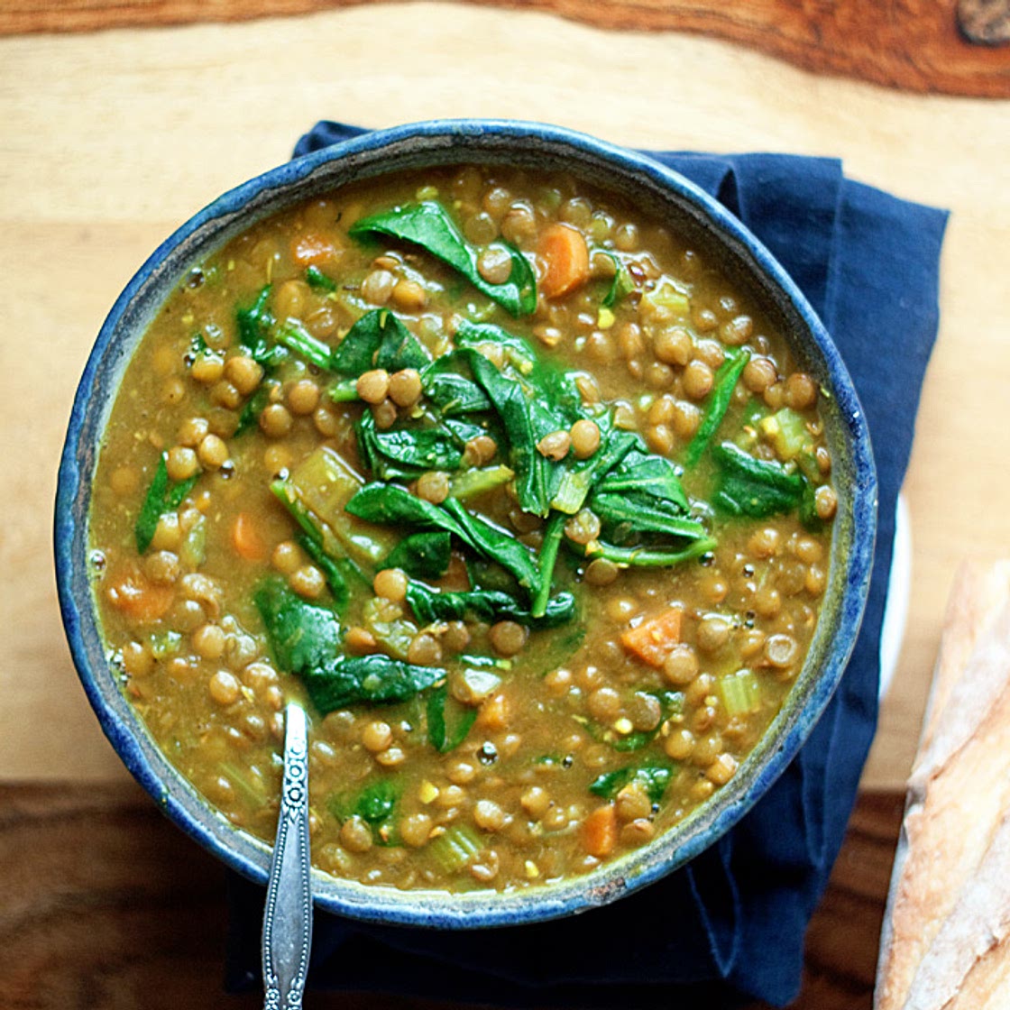 Instant Pot Golden Lentil & Spinach Soup