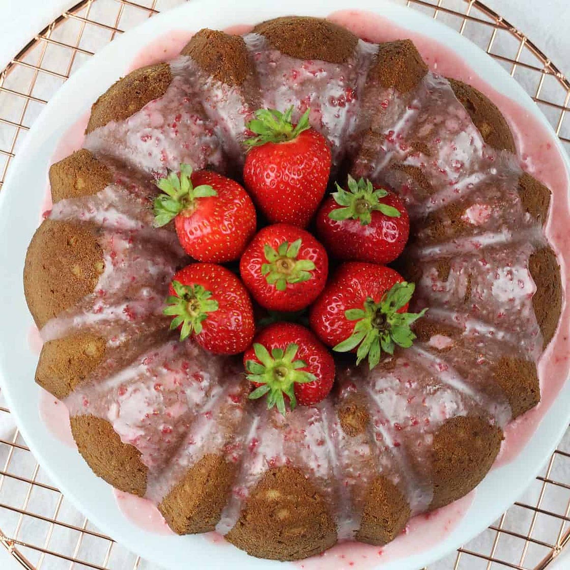 Strawberry Pound Cake with a Strawberry Glaze