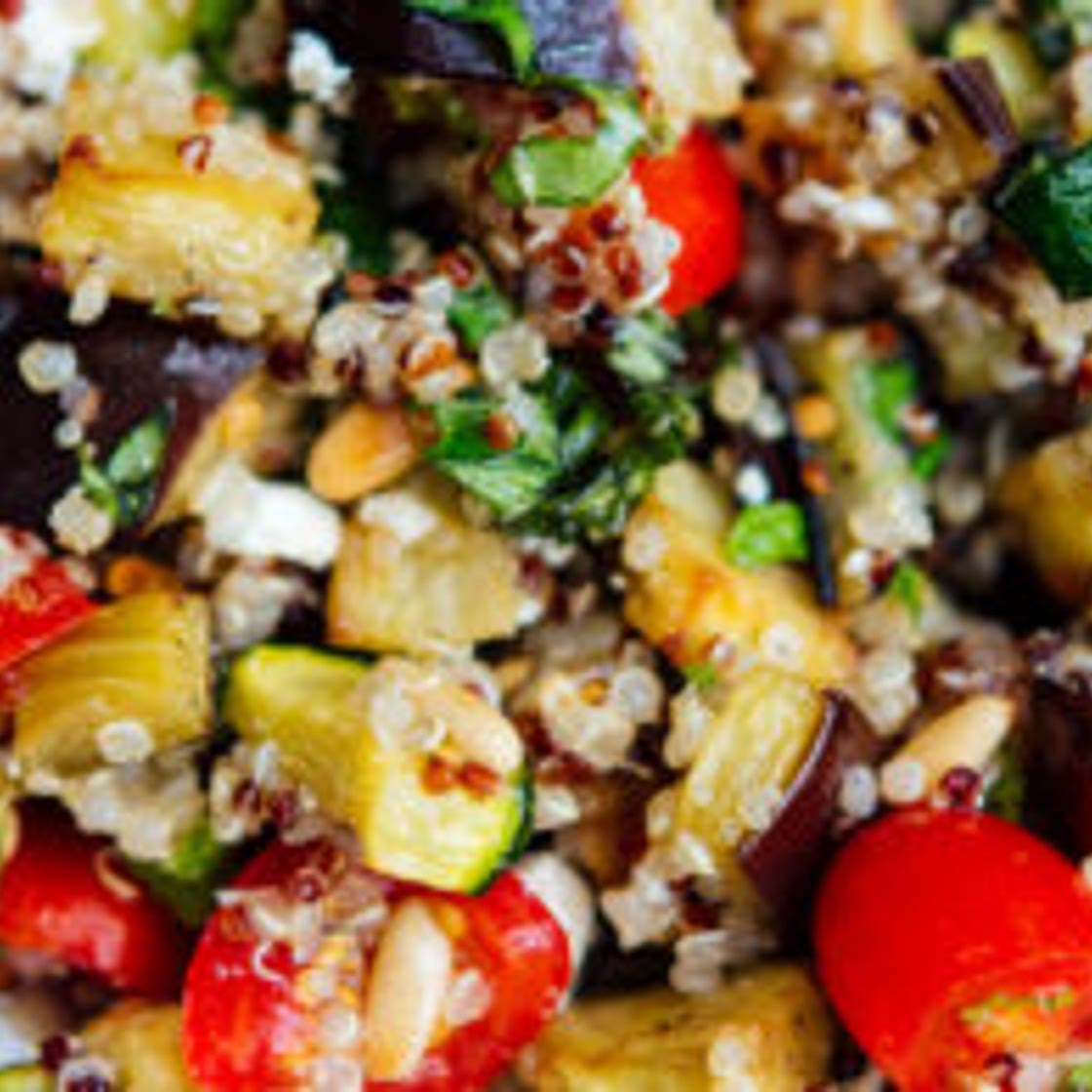 Mediterranean Quinoa Salad with Roasted Summer Vegetables