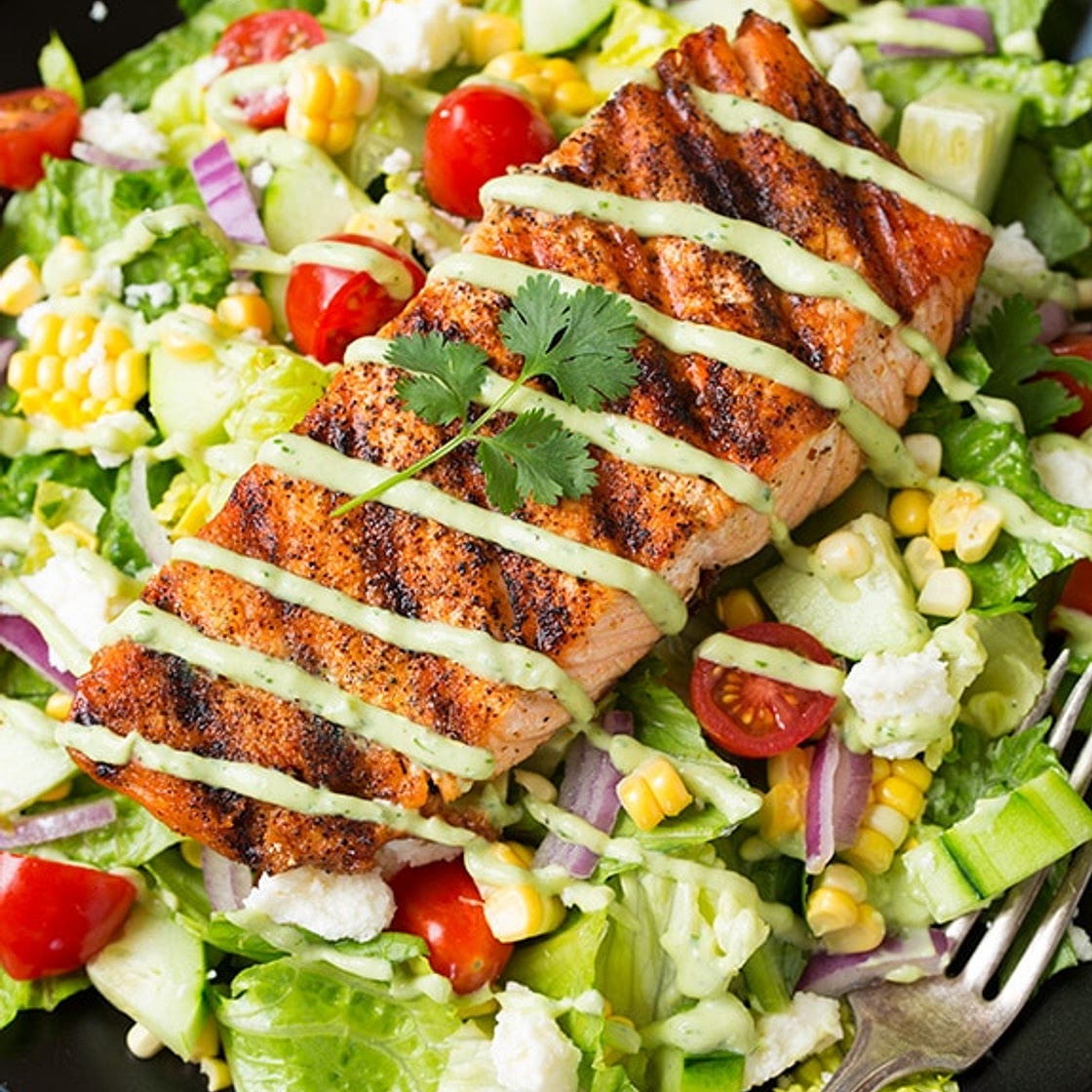 Mexican Grilled Salmon Salad
