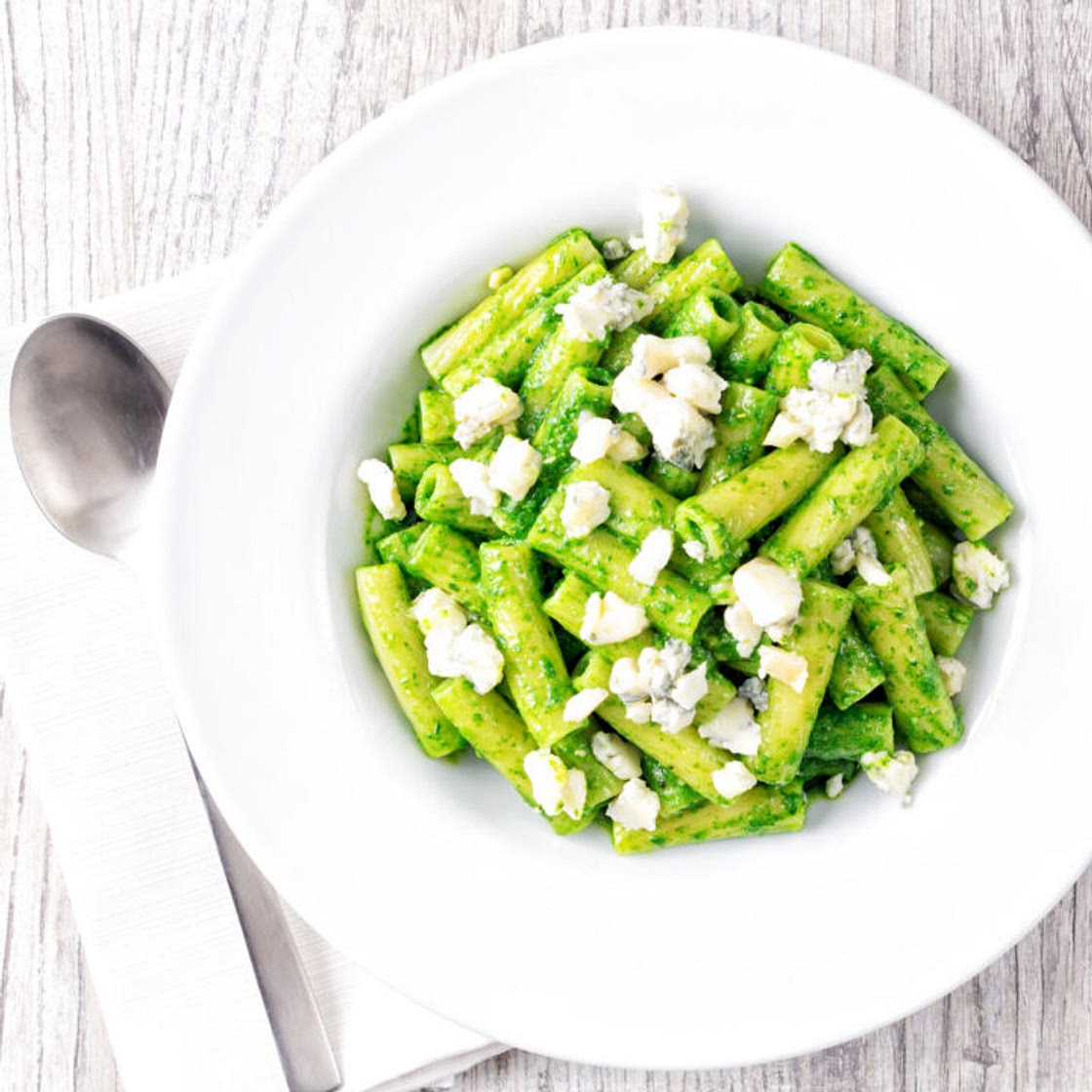 Wild Garlic Pesto Pasta Recipe with Gorgonzola Cheese