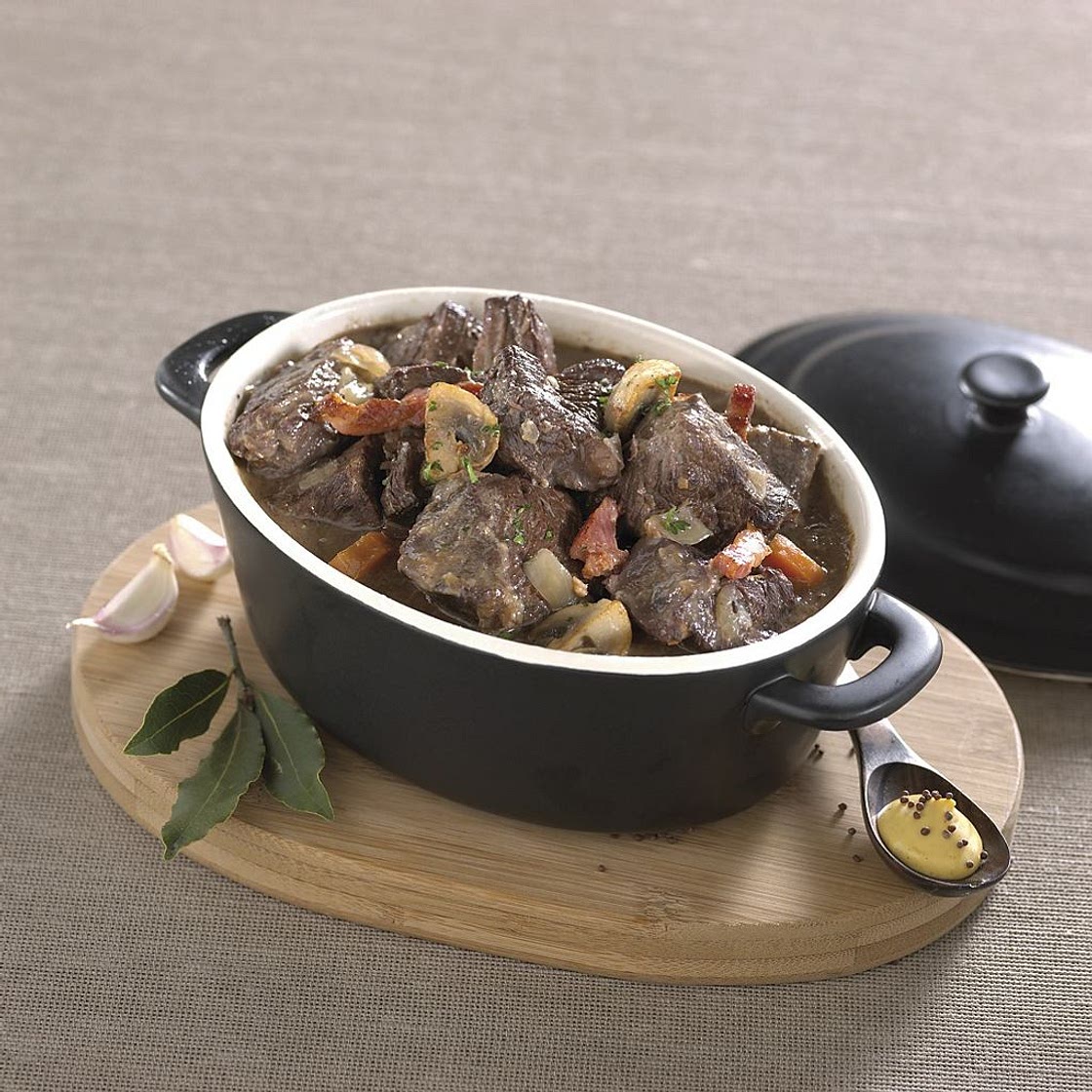 Boeuf bourguignon à la moutarde