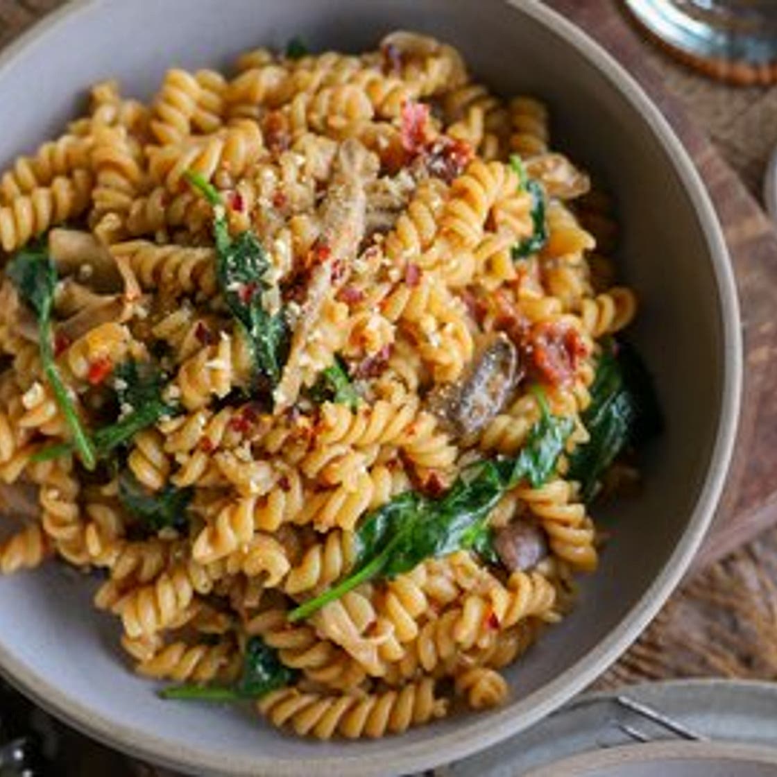 One-Pot Creamy Mushroom Fusilli