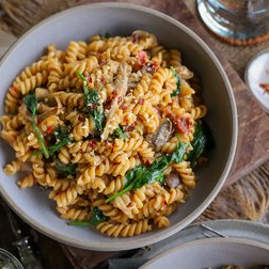 One-Pot Creamy Mushroom Fusilli