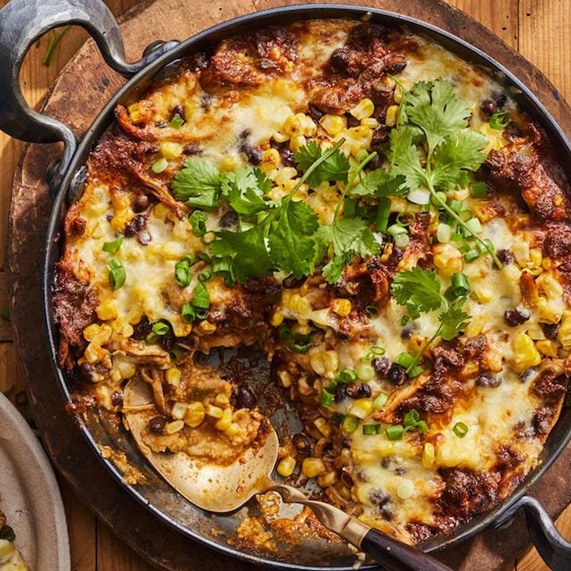 Skillet Chipotle Chicken Enchilada Bake