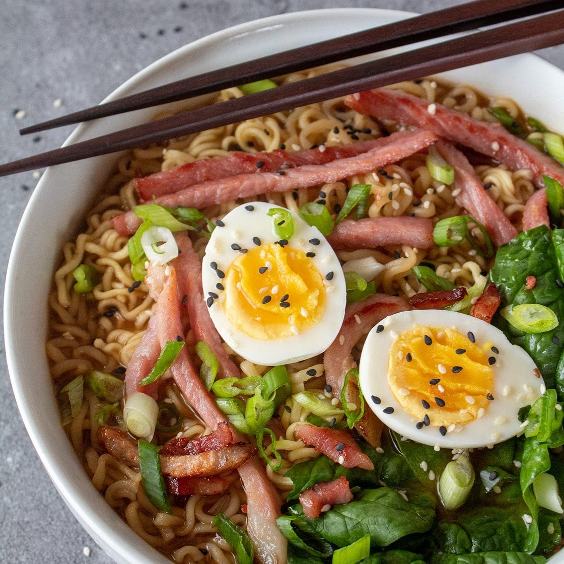Leftover Ham Ramen (Easy Ramen Noodle Bowl Recipe)