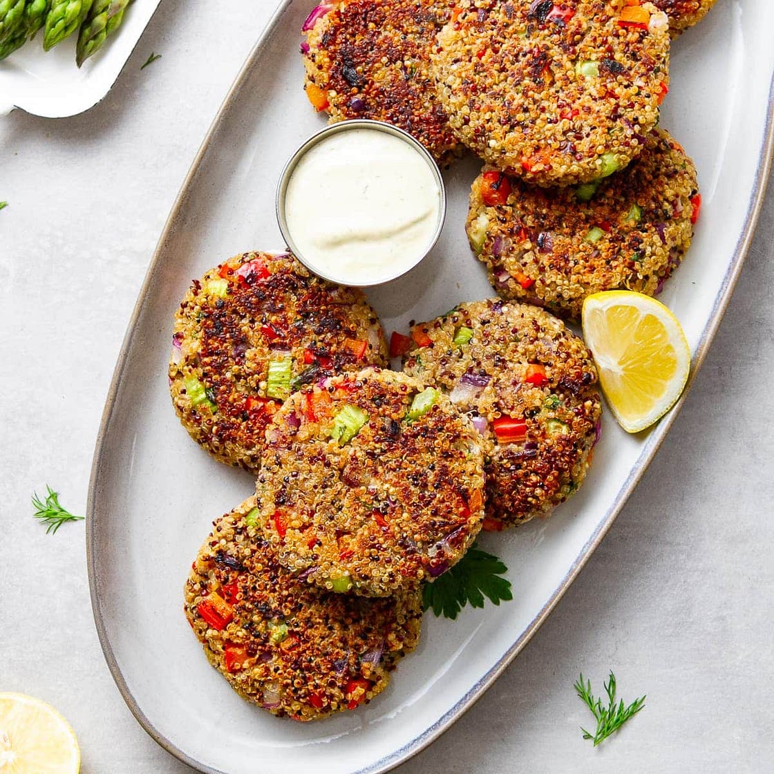 Cajun Quinoa Cakes + Lemon-Dill Remoulade