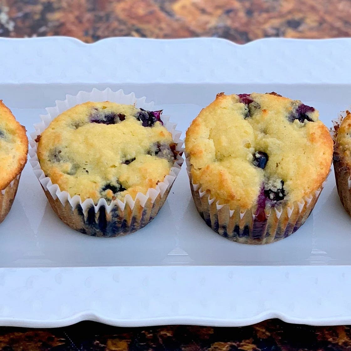 Keto Low-Carb Easy Sugar-Free Blueberry Breakfast Muffins + {VIDEO}