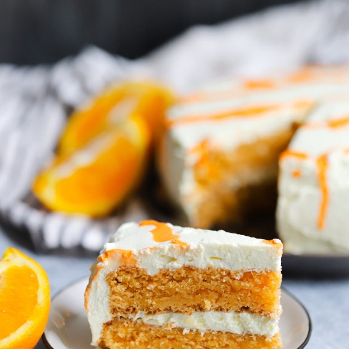 Low Carb Orange Creamsicle Cake