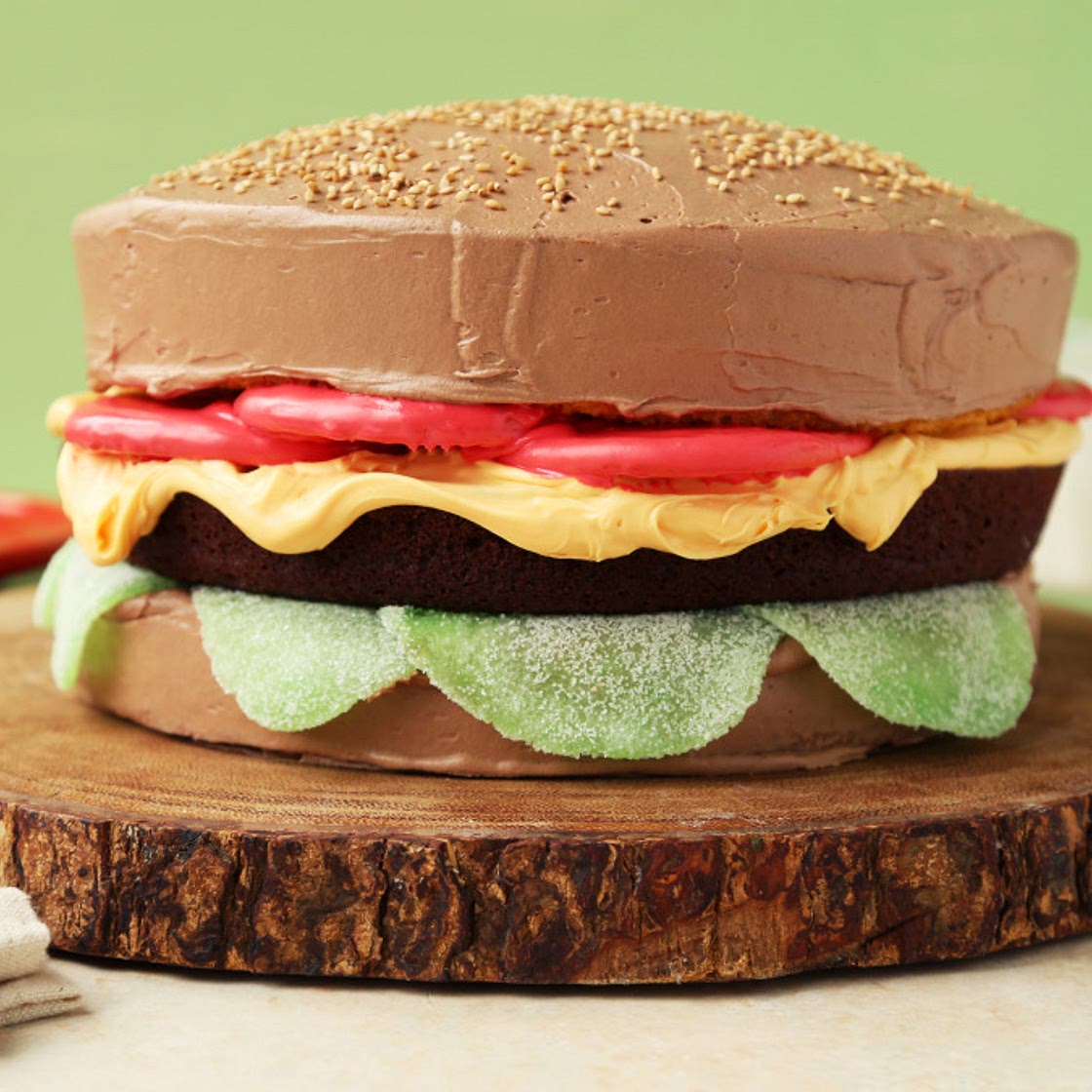 April Fools' Day Cheeseburger Cake