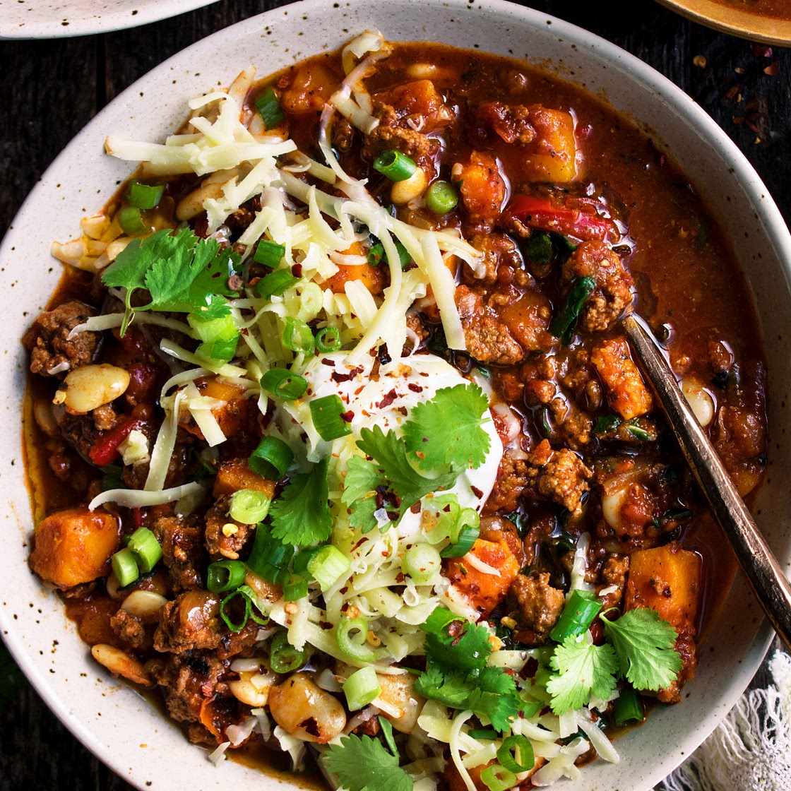 Spiced Lamb Chili with Butternut Squash & Kale