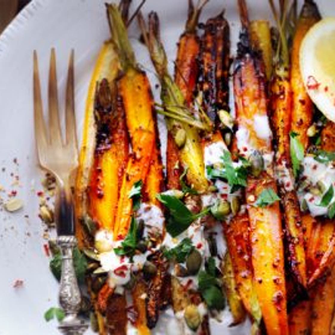 wortels met honing, karwij en yoghurt