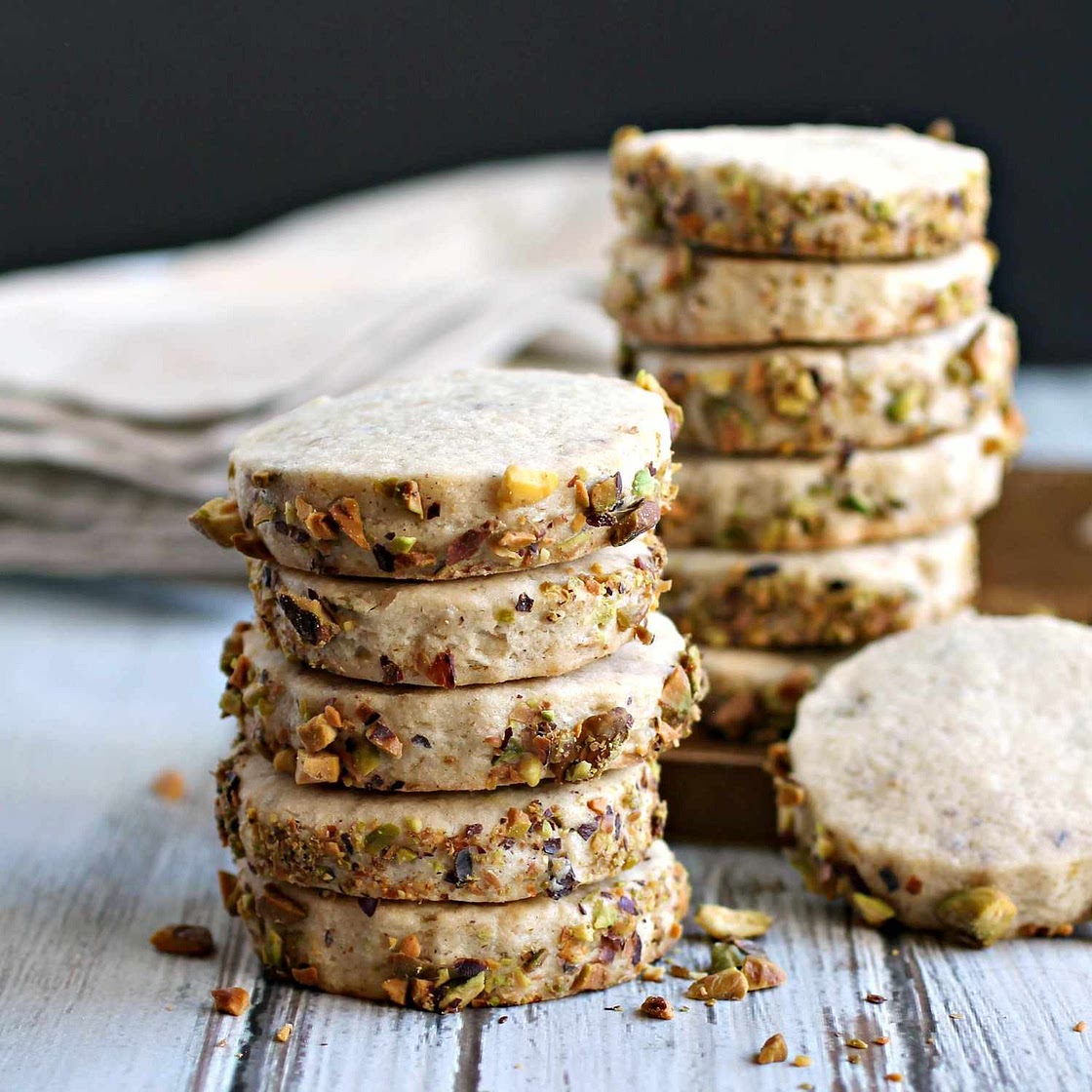 Cardamom Pistachio Shortbread Cookies Recipe