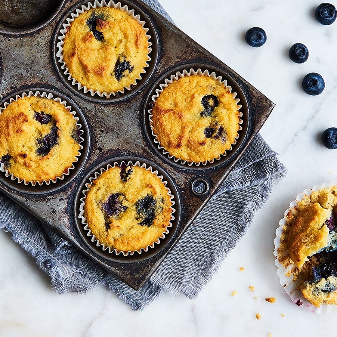 Gluten-Free Blueberry Muffins Made with Coconut Flour