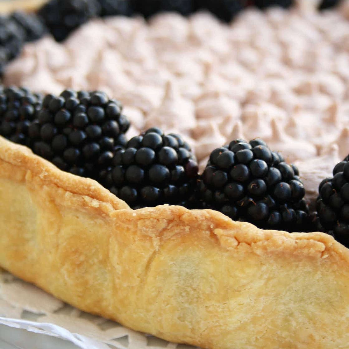 Double Chocolate Tart with Blackberries