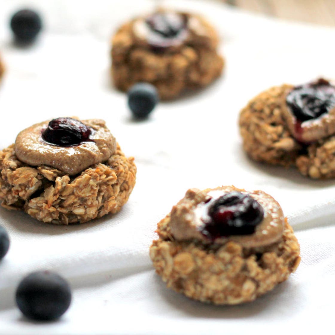 Banana & Peanut Butter Breakfast Thumbprint Cookies for Babies