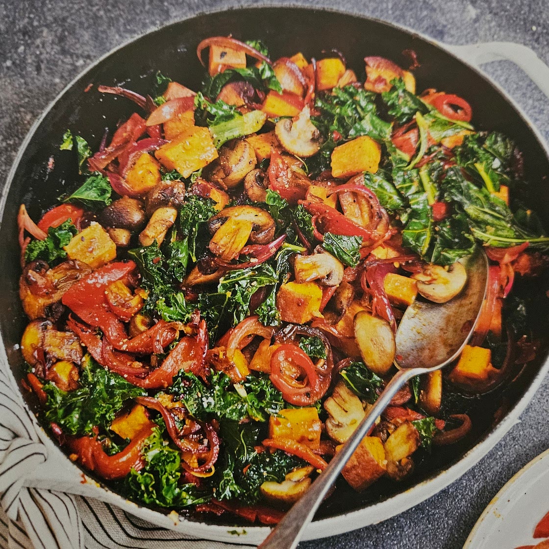 Harissa Mushroom, Sweet Potato + Kale Hash
