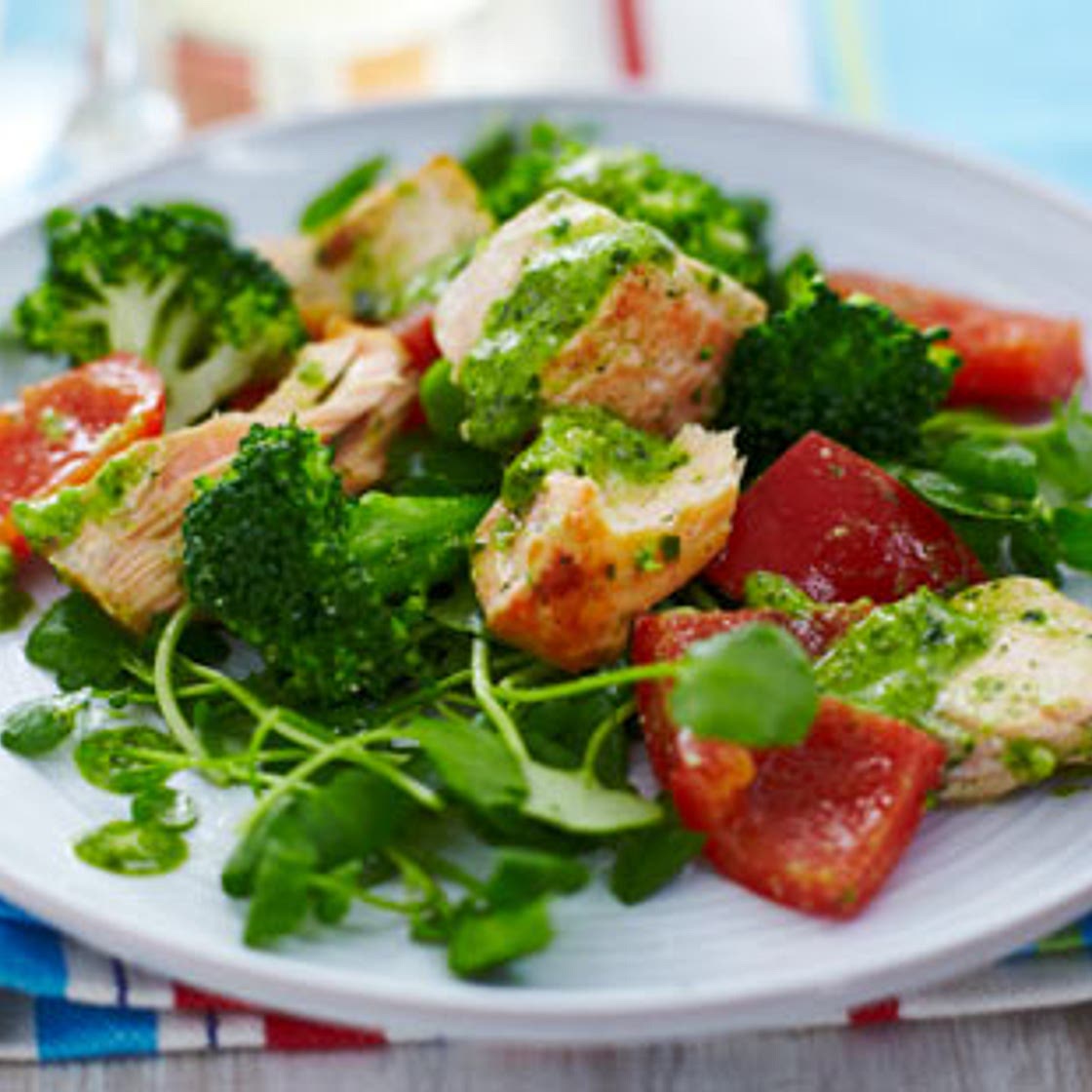 Broccoli and salmon salad