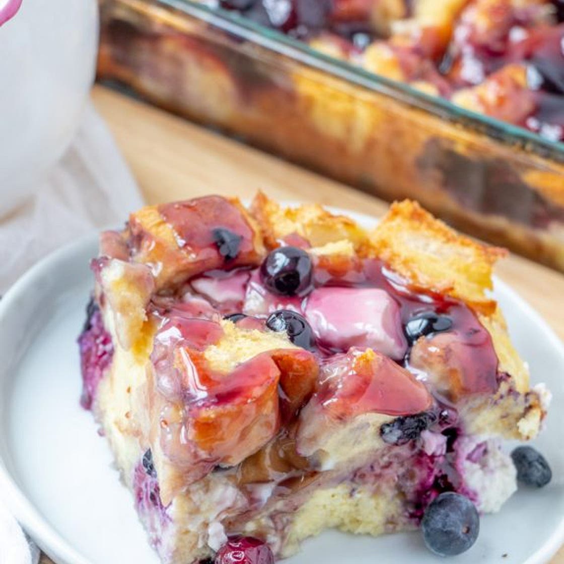 Overnight Blueberry French Toast Casserole