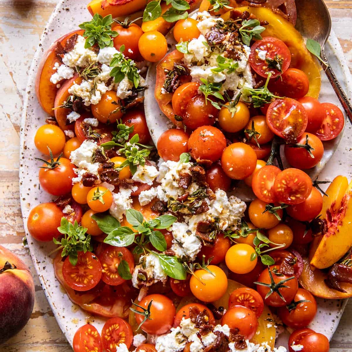 Hot Bacon Tomato Goat Cheese Salad