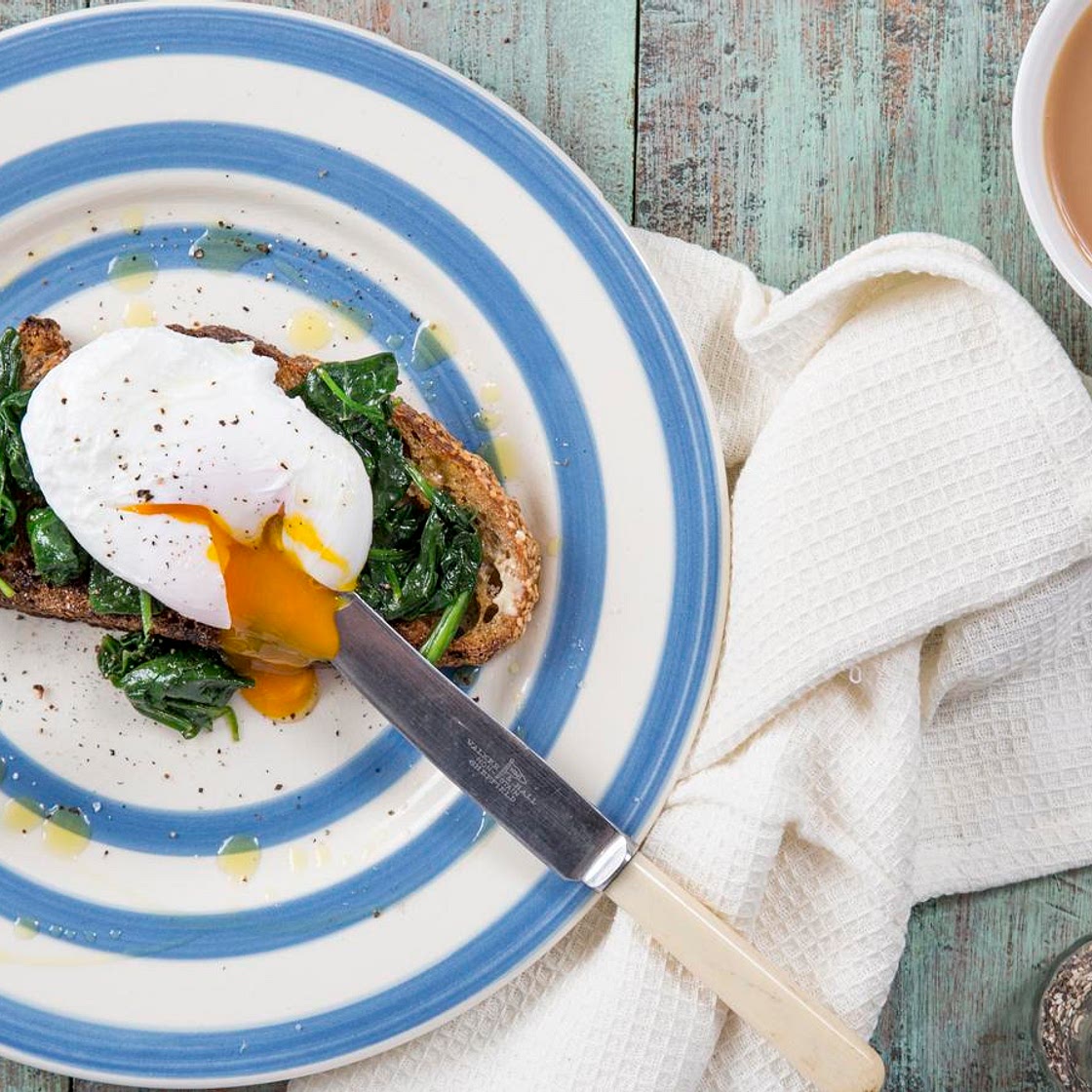 Spinach and poached egg on toast