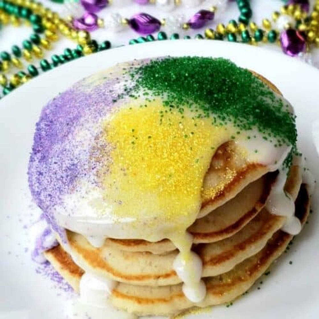 King Cake Pancakes for Mardi Gras and Fat Tuesday