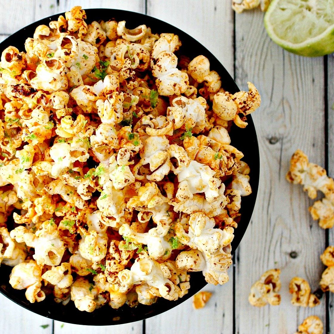 Chili and Lime Popcorn (Popped in Coconut Oil)