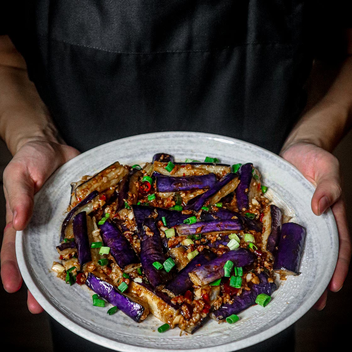 Vegan Fish Fragrant Eggplants (魚香茄子)