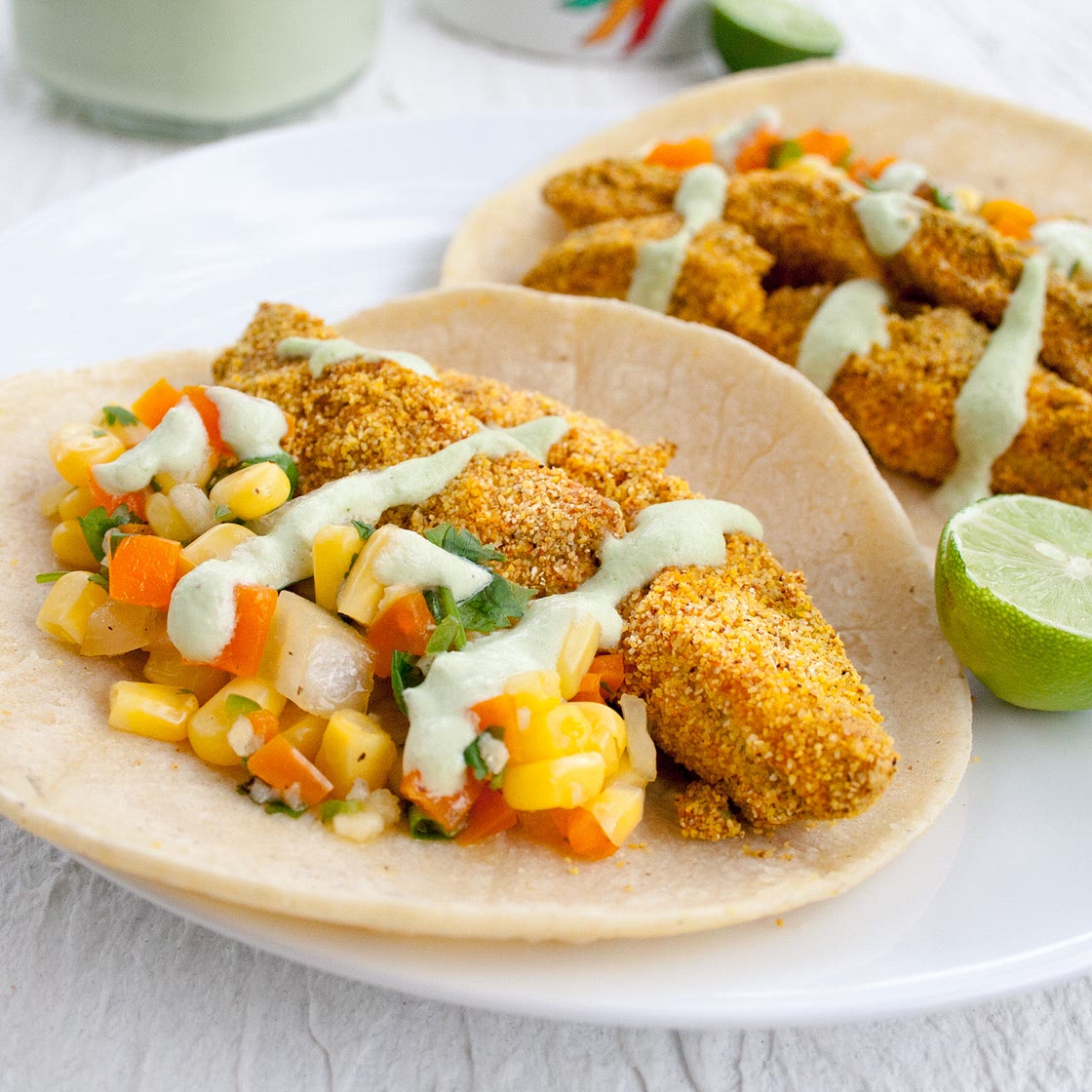 Cornmeal Baked Avocado Tacos