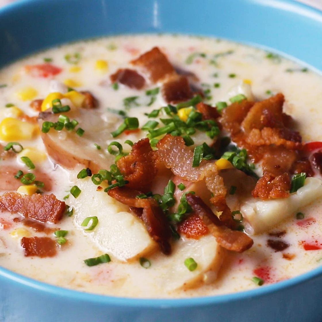 Instant Pot Summer Corn And Bacon Soup Recipe by Tasty