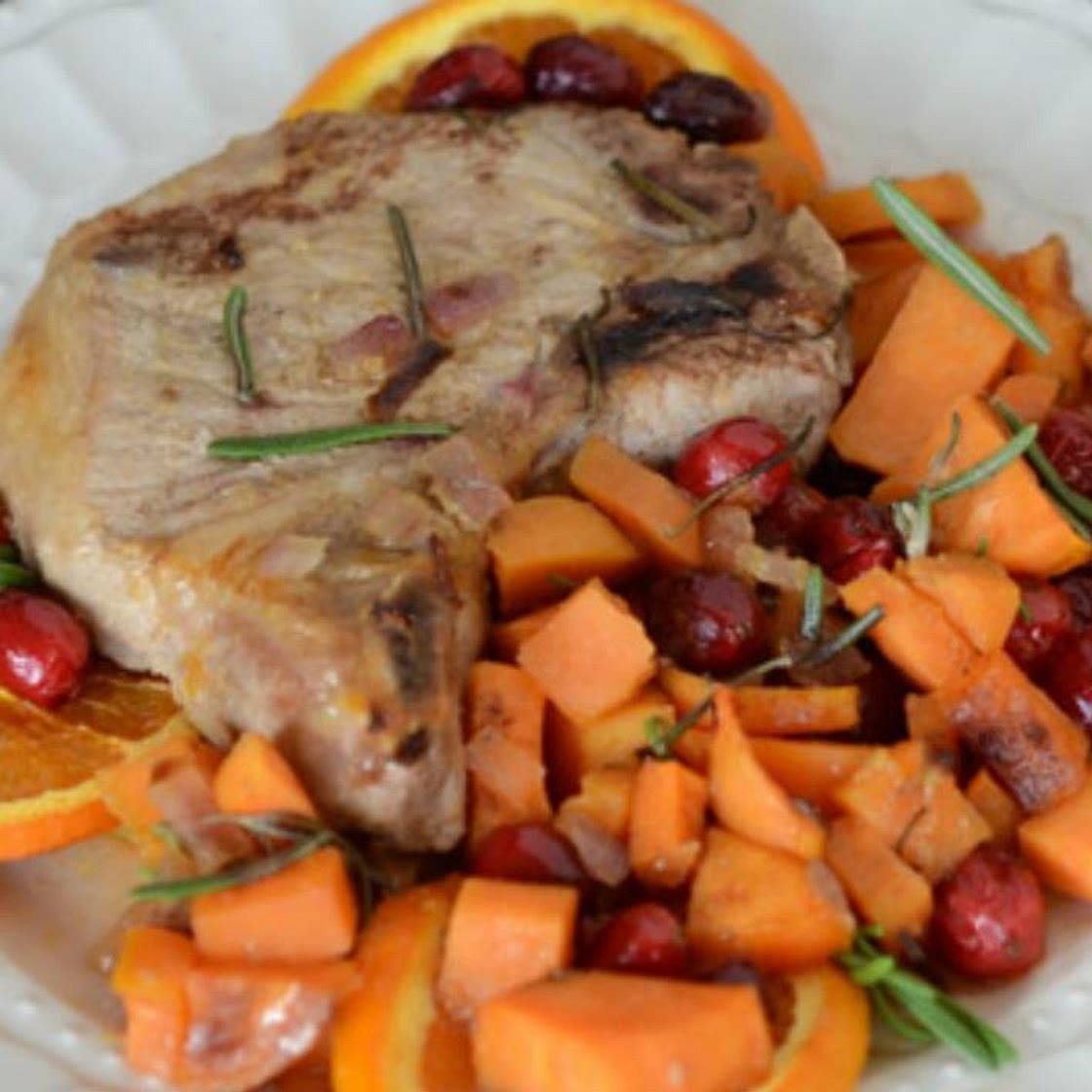 Instant Pot Cranberry Maple Orange Pork Chops - Lunch