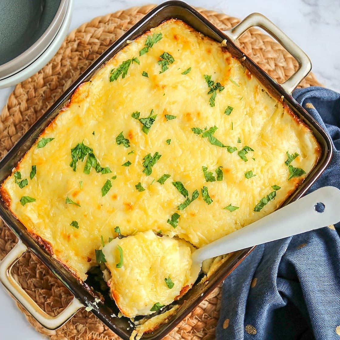 Ovenschotel met prei en kerrie