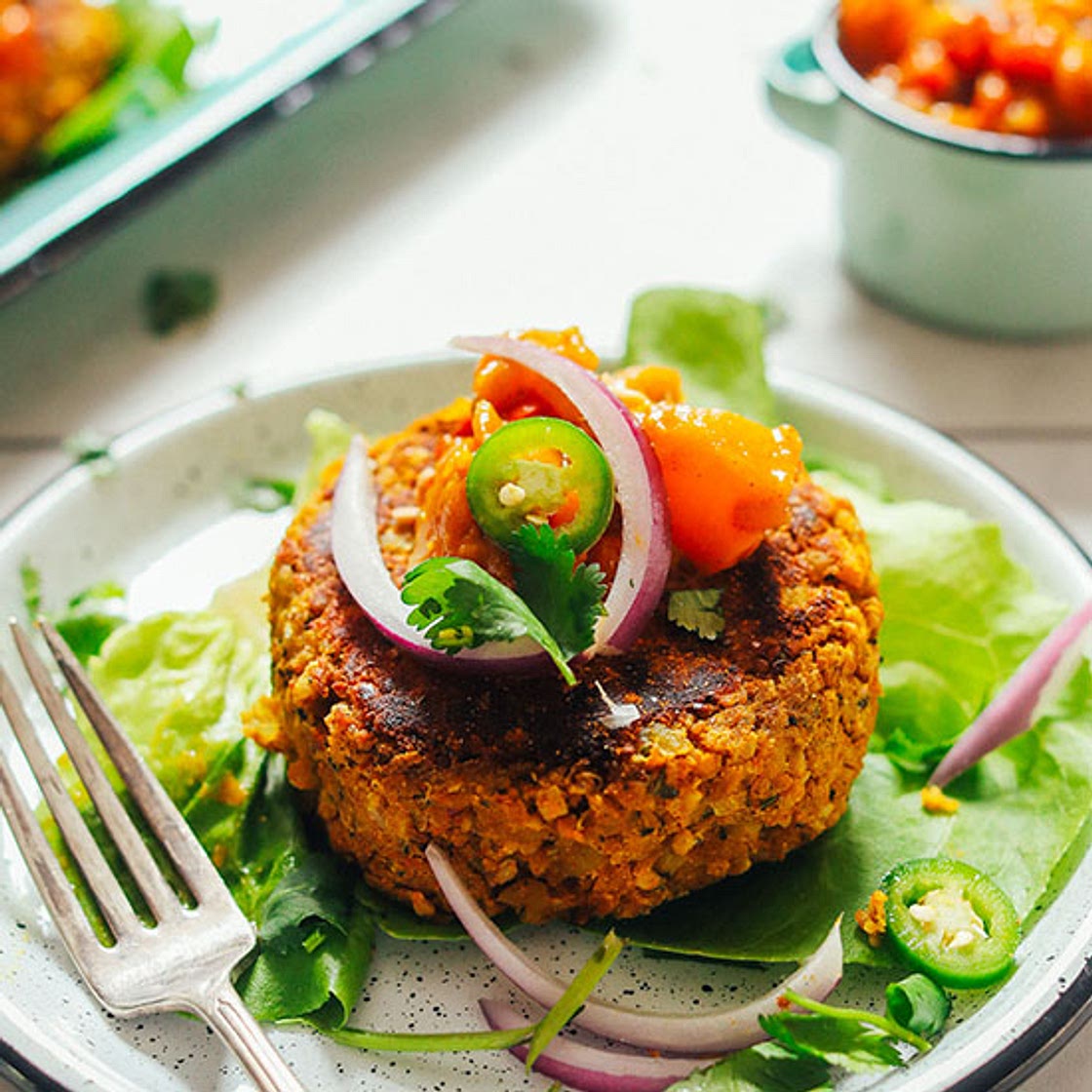 Curried Quinoa Chickpea Burgers