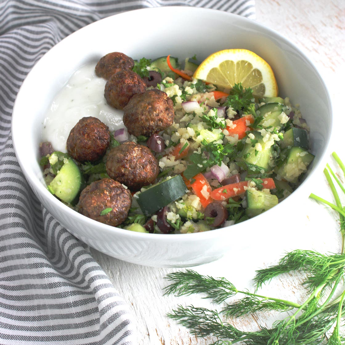 AIP Greek Meatball Salad