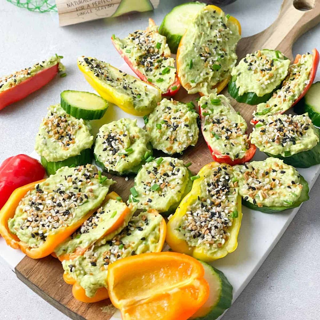 Avocado Cream Cheese Veggie Bites