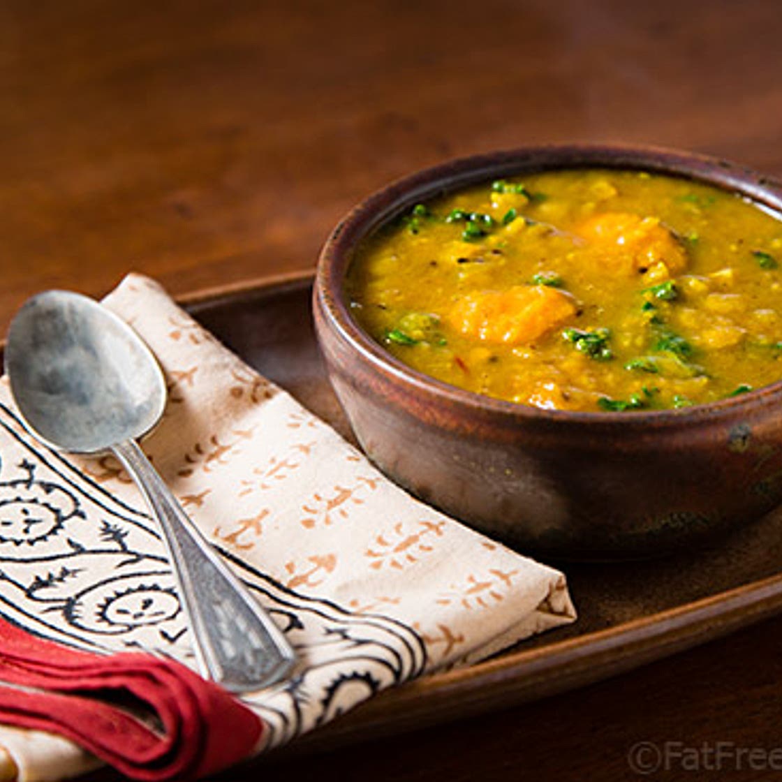 Yellow Split-Pea Soup with Sweet Potatoes and Kale