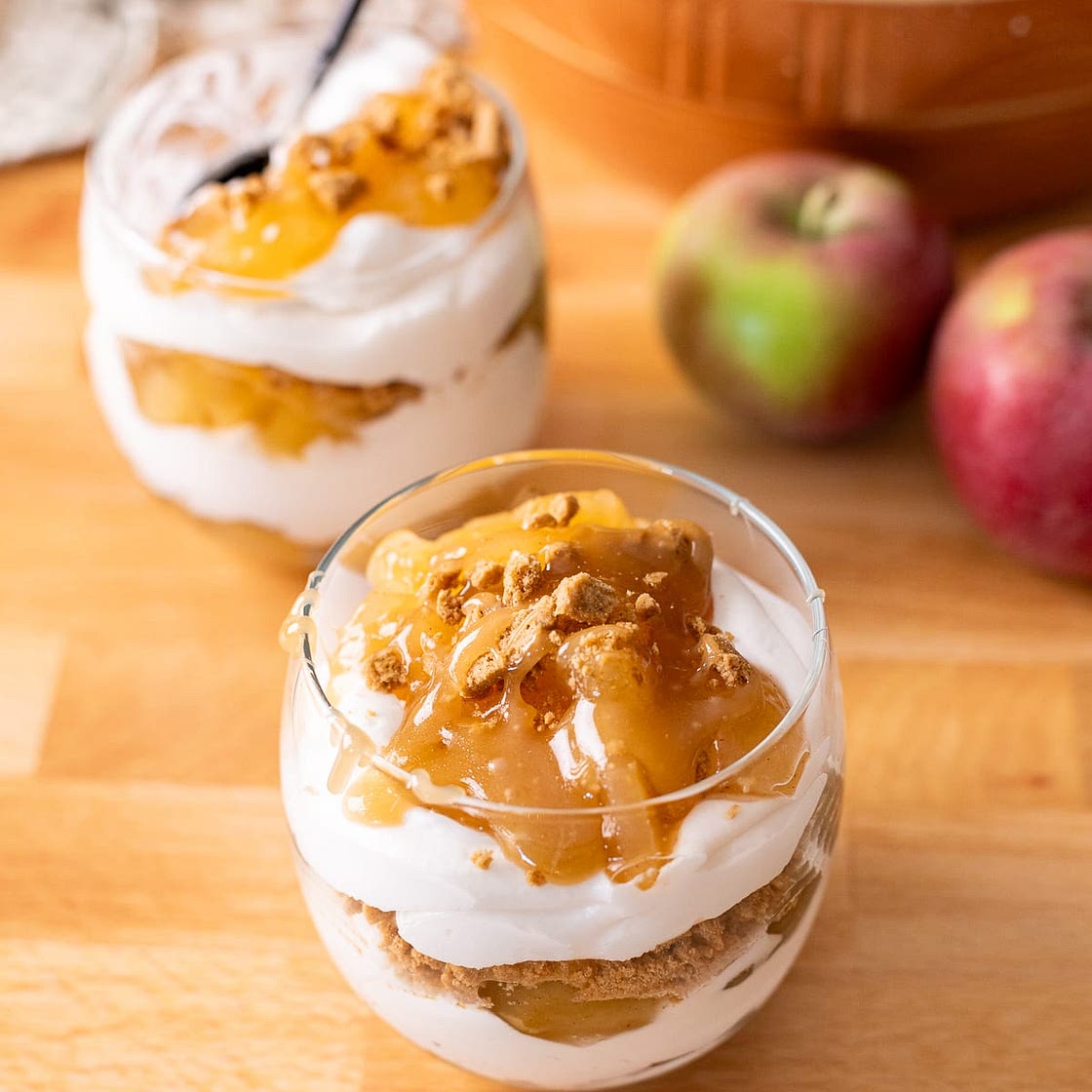 Dairy Free Caramel Apple Cheesecake Cups (Gluten Free)