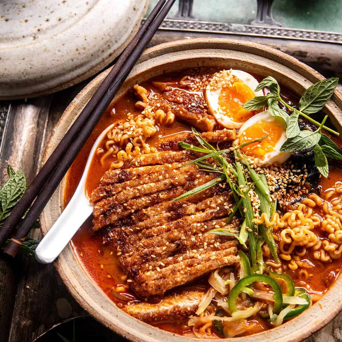Sesame Peanut Chicken Katsu Ramen