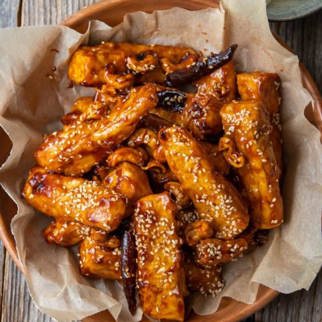 Korean-inspired Fried Tofu with Gochujang