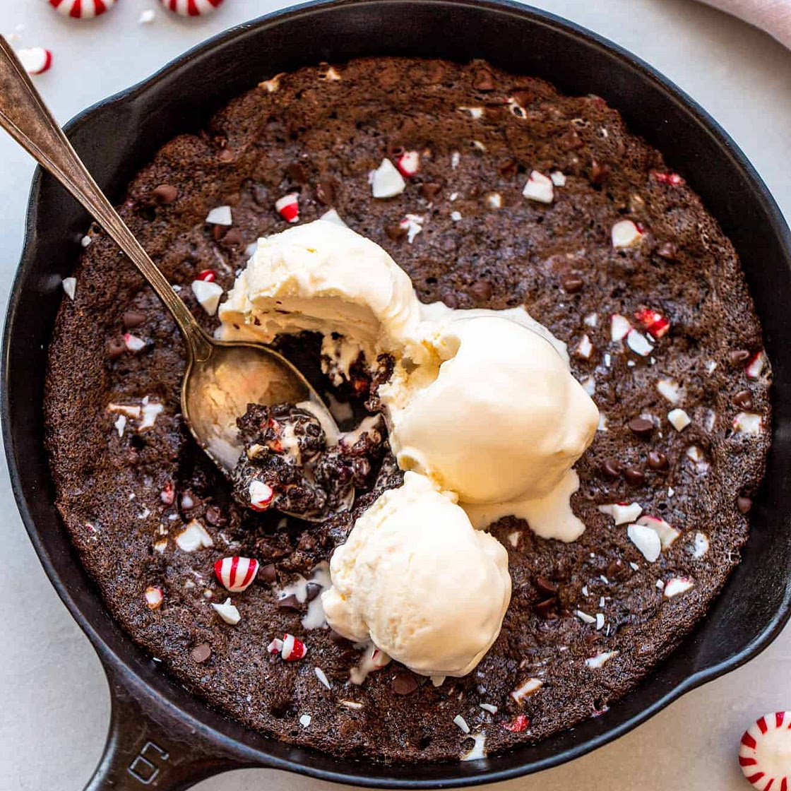 Gluten Free Peppermint Brownie Skillet