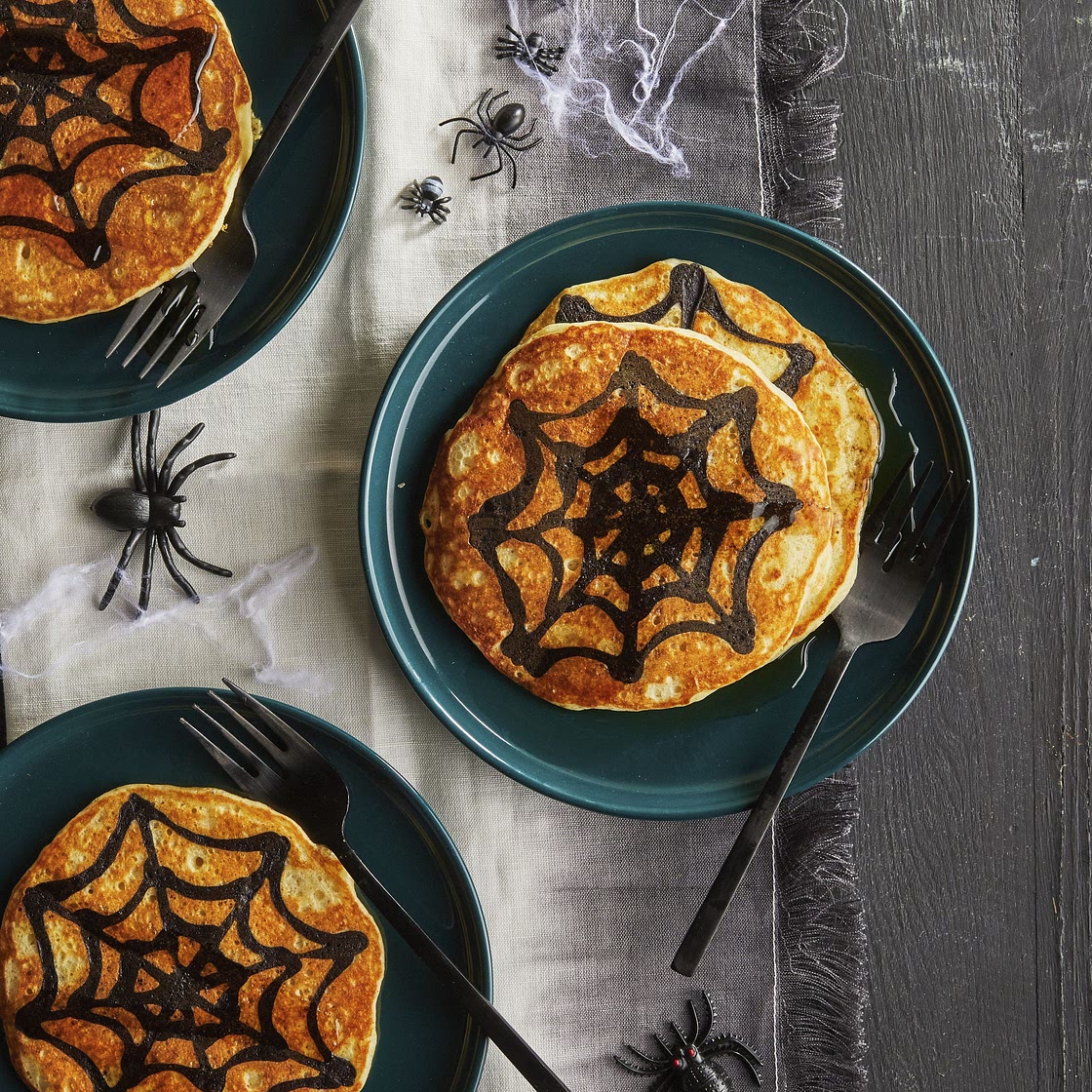 Halloween Spiderweb Pancakes