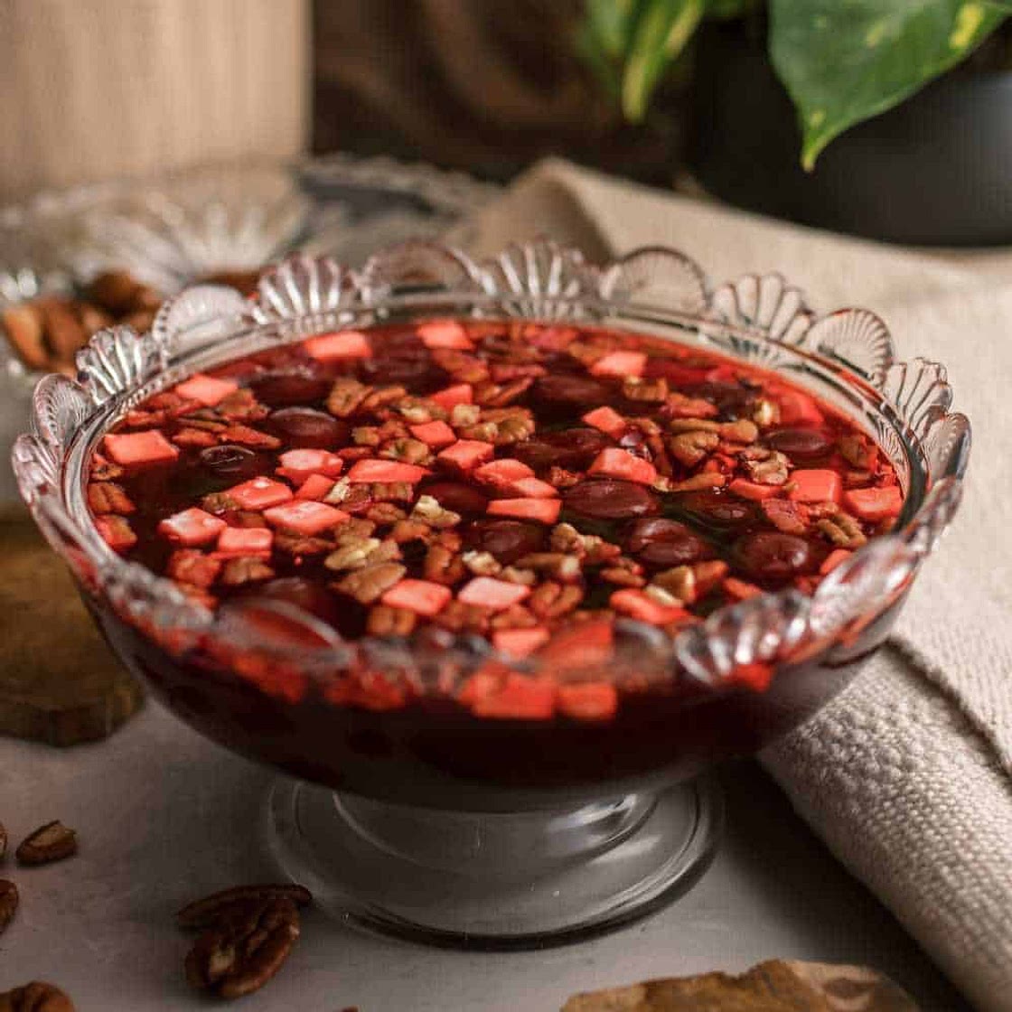 Black Cherry Jello Salad with Cream Cheese and Pecans