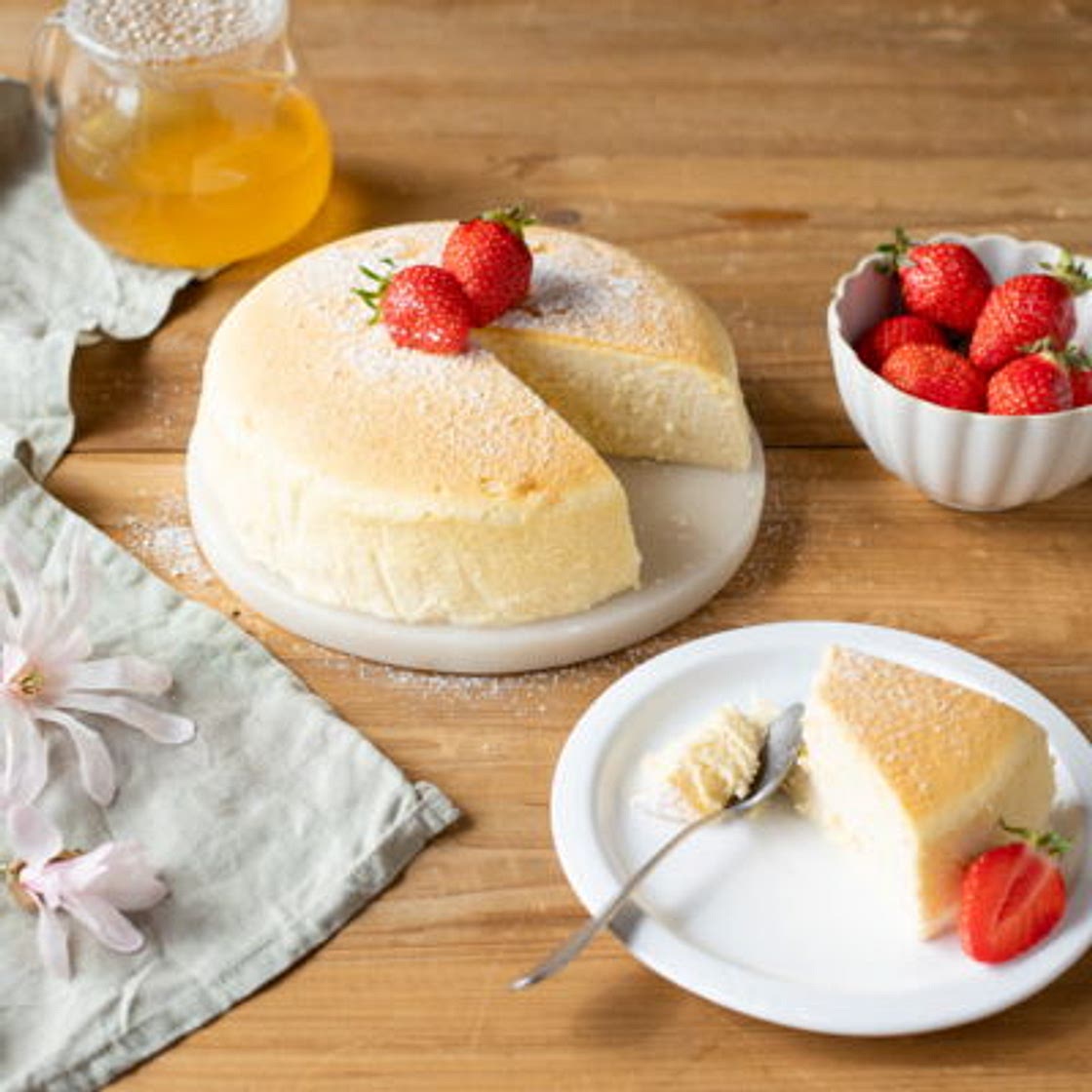 Cheesecake soufflé japonais