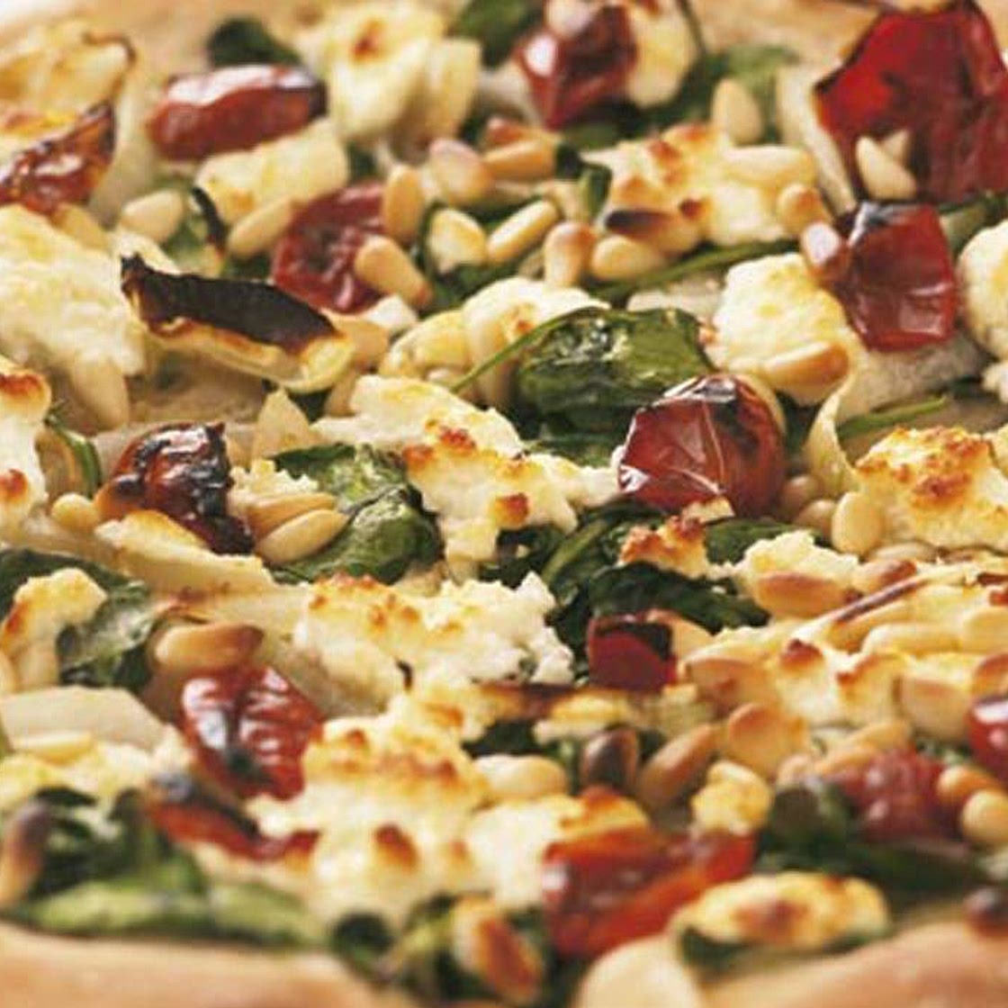 Goat's cheese and spinach pizza recipe
