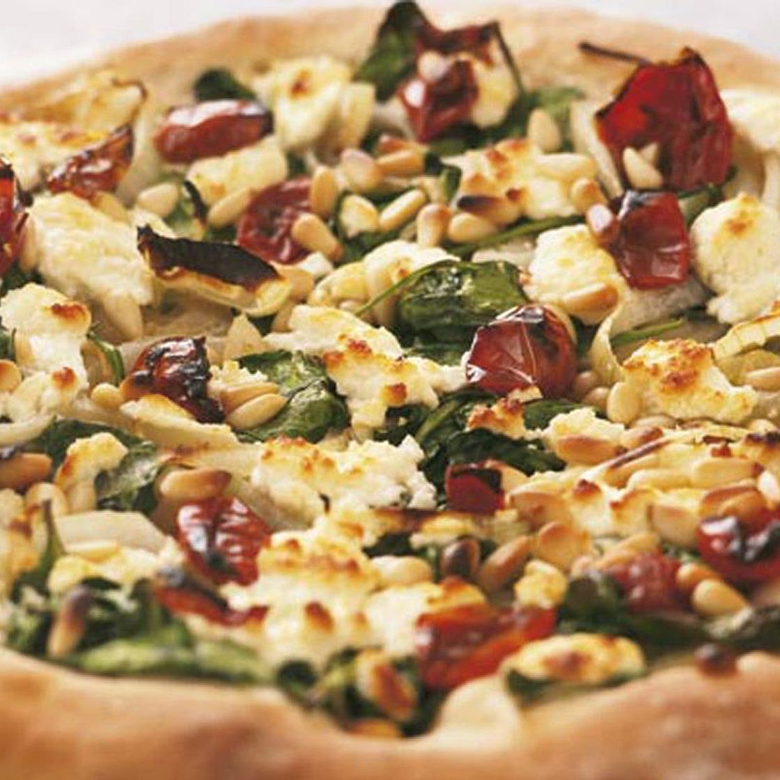 Goat's cheese and spinach pizza recipe