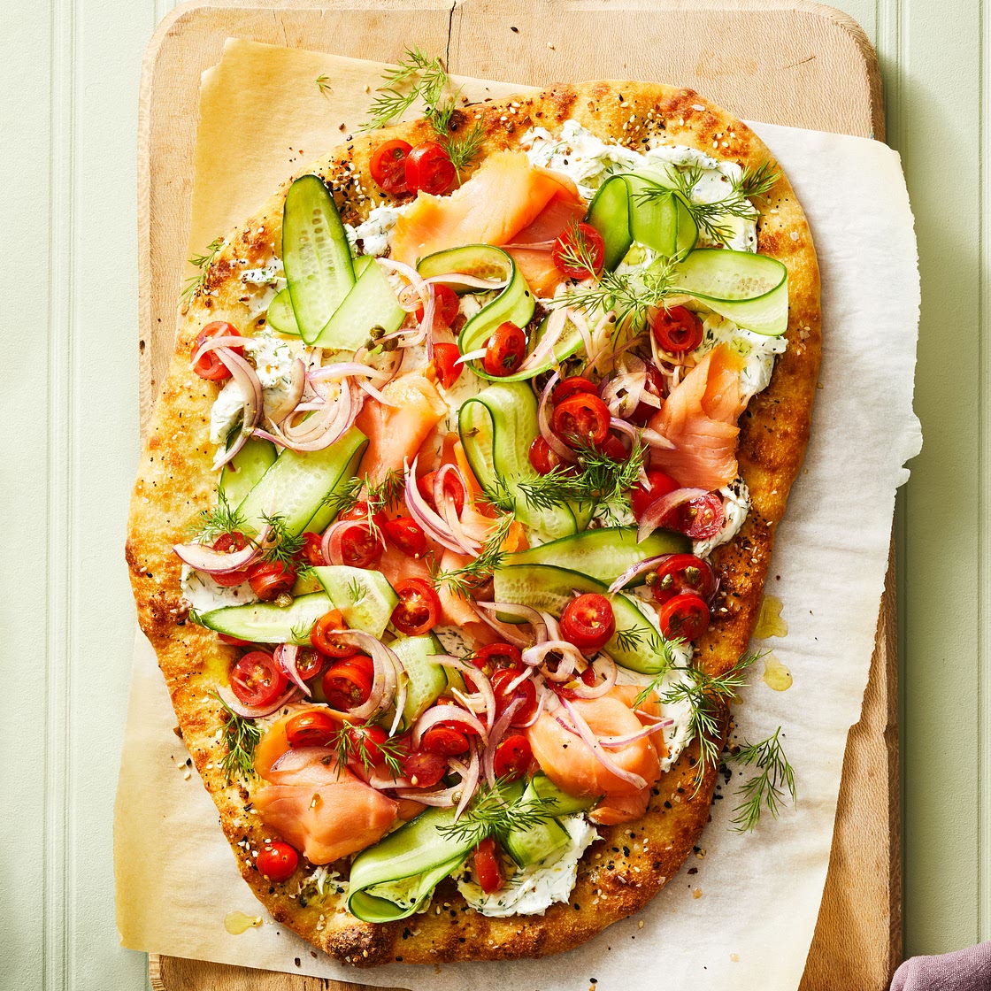 Everything Flatbread with Smoked Salmon